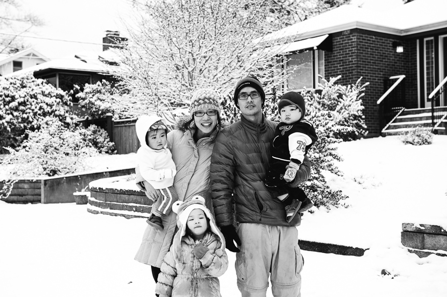 seattle family photographer, snowy photos