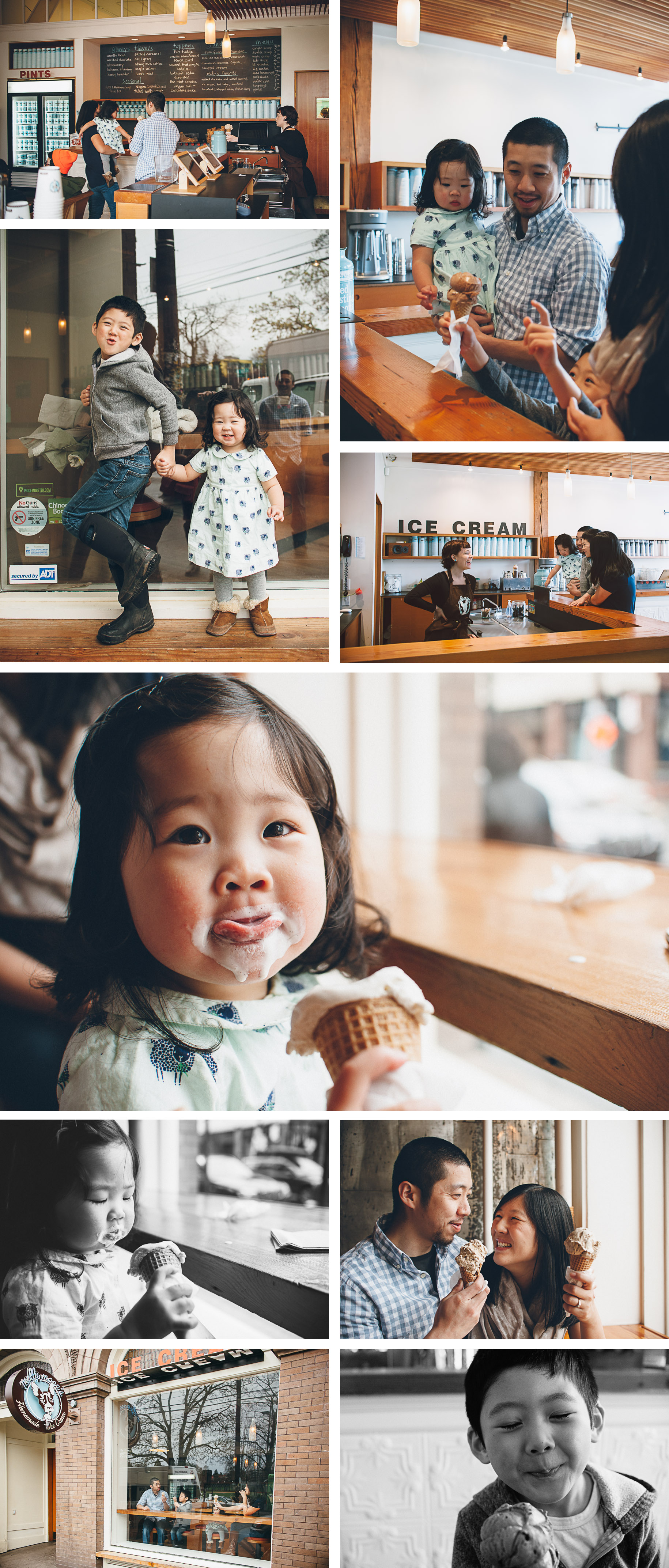 ice cream shop photo session, Seattle