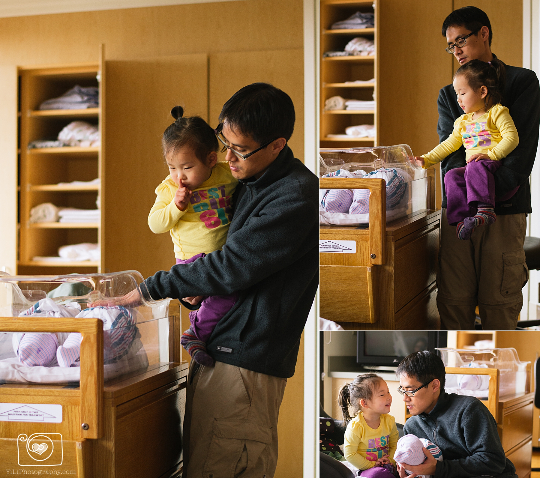 seattle hospital newborn sibling photos