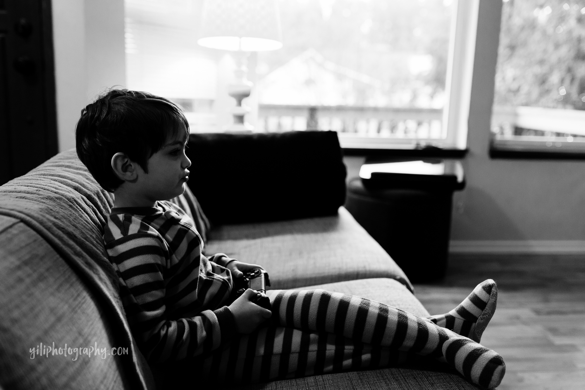 Seattle toddler boy playing video games