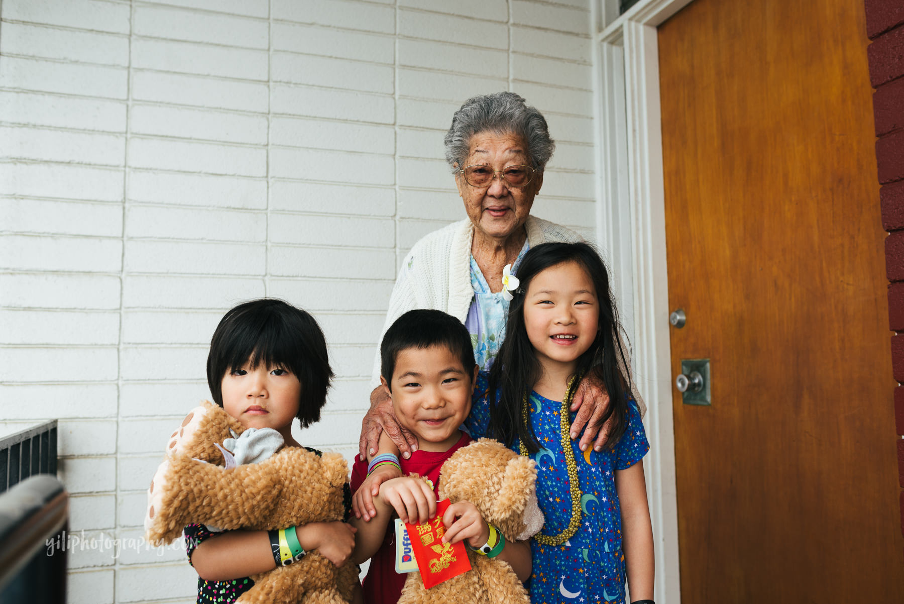 asian american kids with great grandma