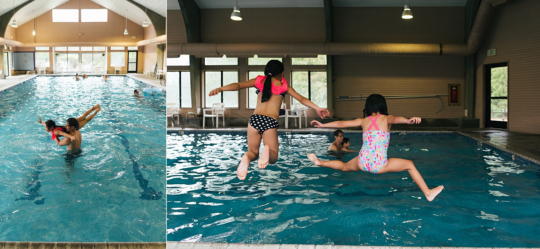 kids playing in indoor pool 