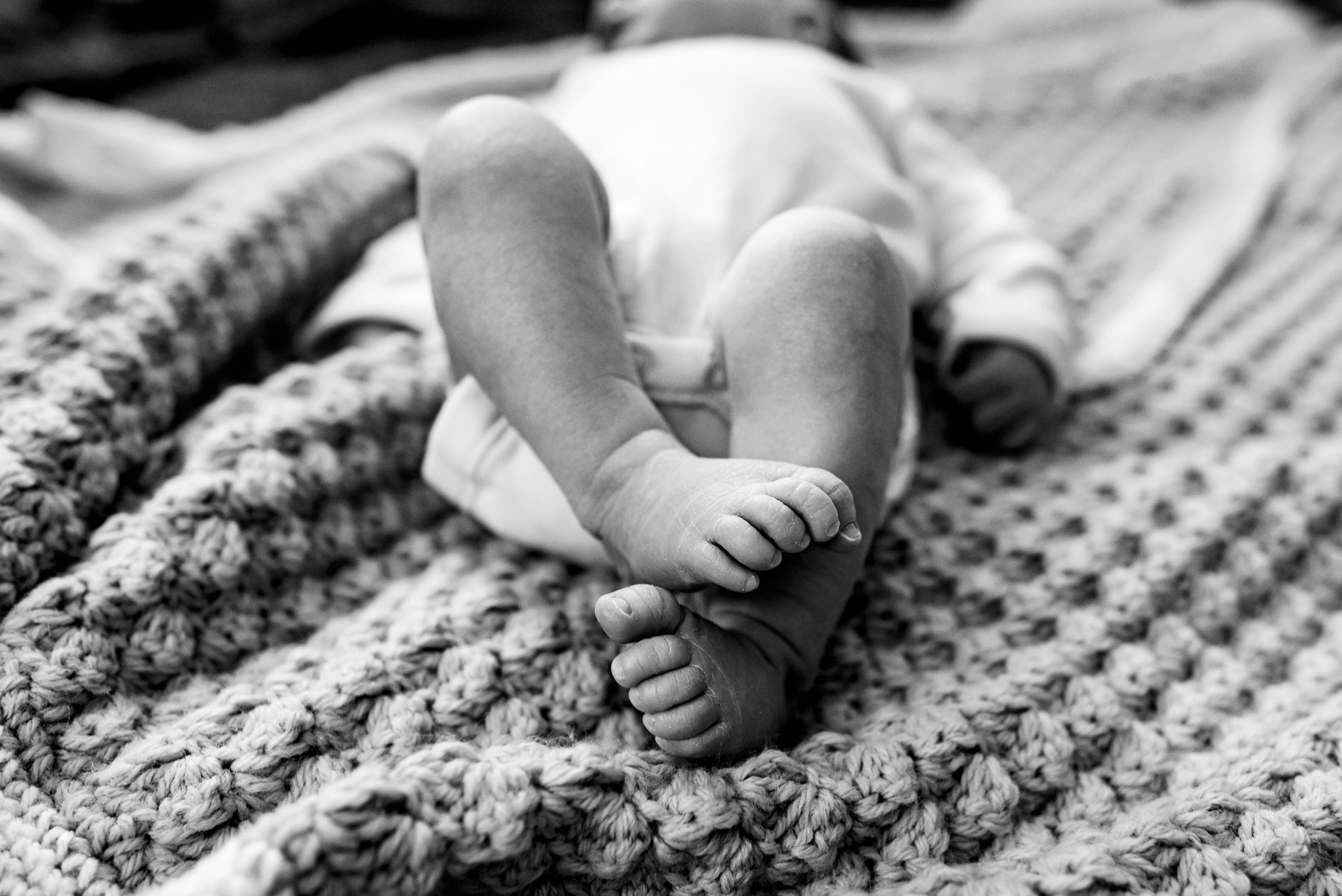 close up of newborn baby feet