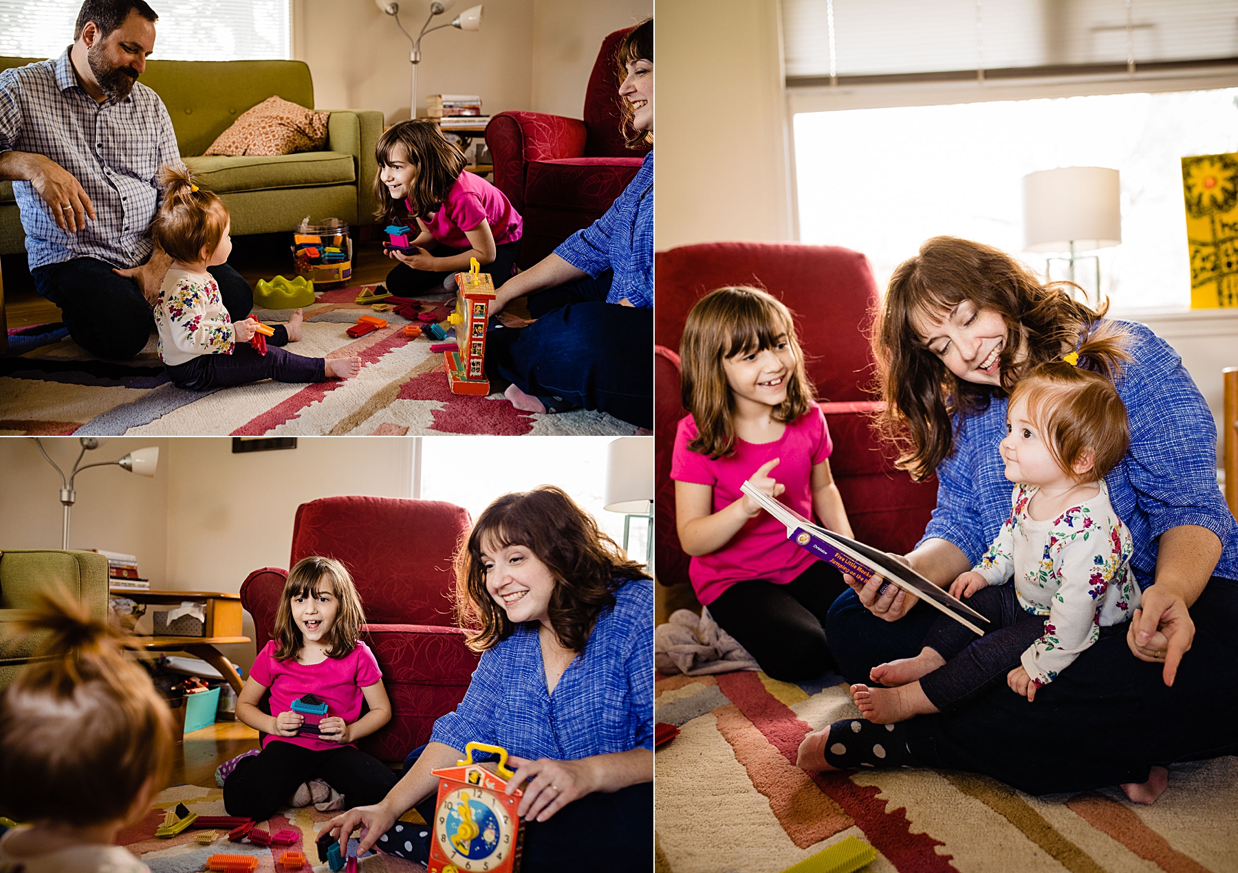 family playing together in living room