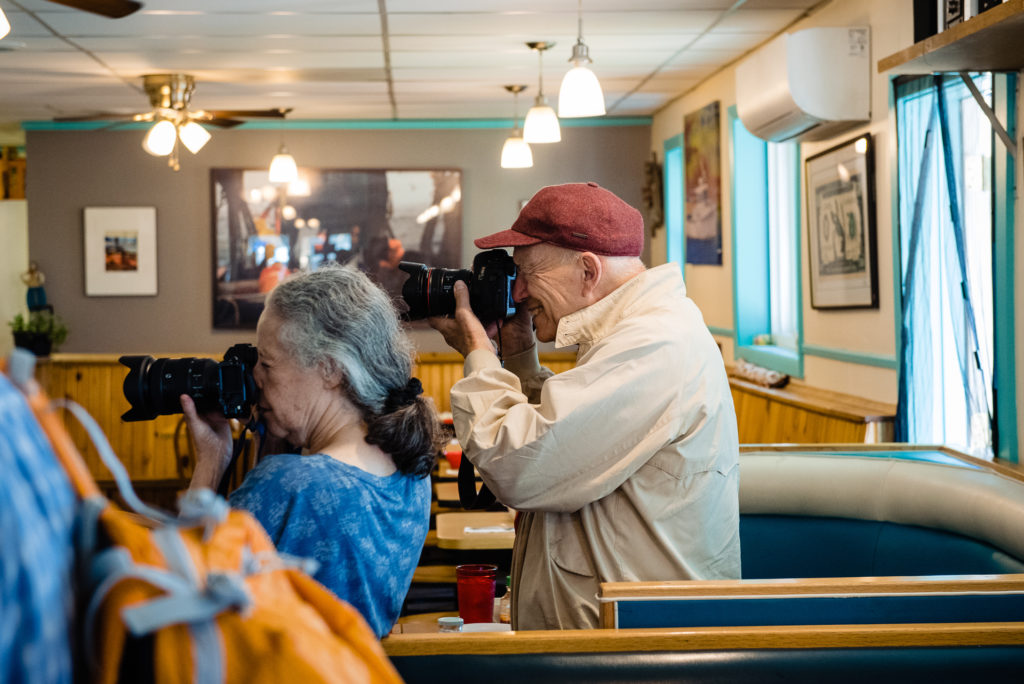 photographers in coffee shop