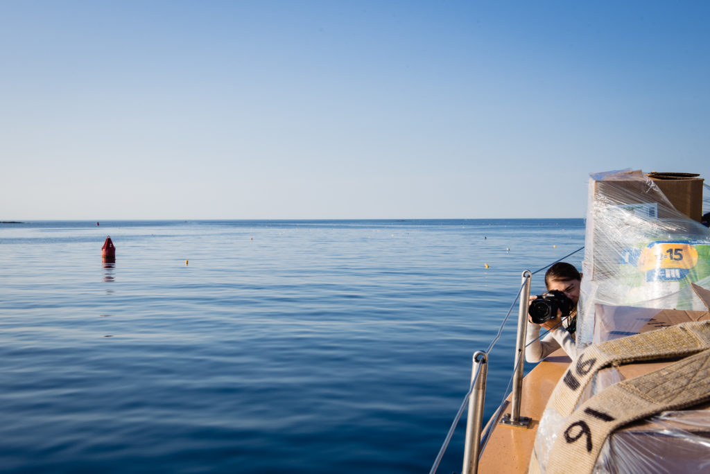 view of ocean from cargo boat