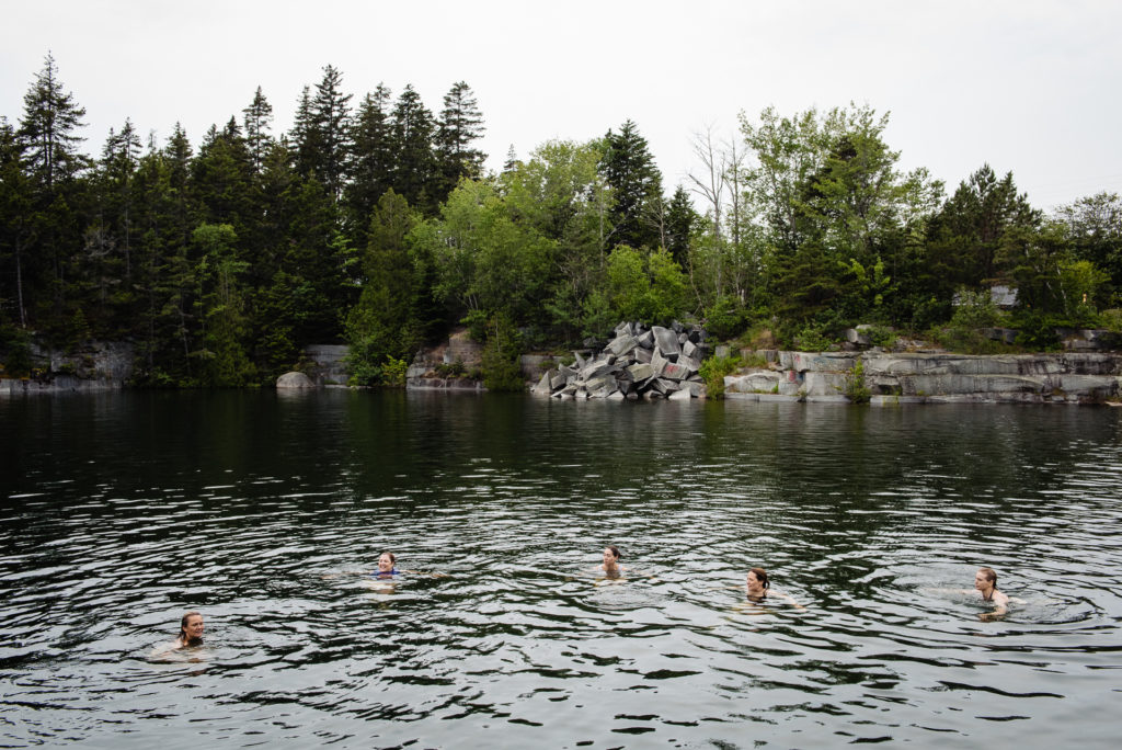 swimming in quary